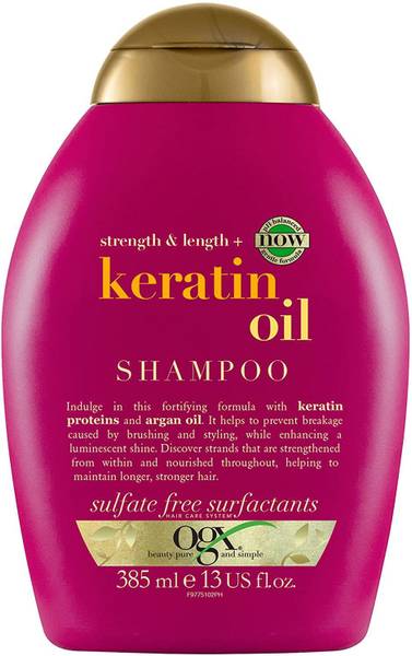 ogx Keratin Oil Fortifying Shampoo with Argan Oil, Vegan,Paraben-Free & Sulfate-Free