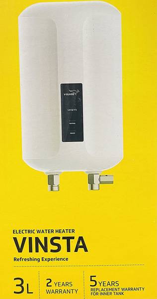 V-Guard 3 L Instant Water Geyser (VINESTA WATER HEATER, White)