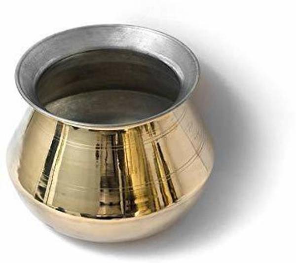 damurhu Brass Handi (1.2 Liters) Gold/PONGAL PAANAI/Handi/Brass URLI -Size 12 Cookware Set
