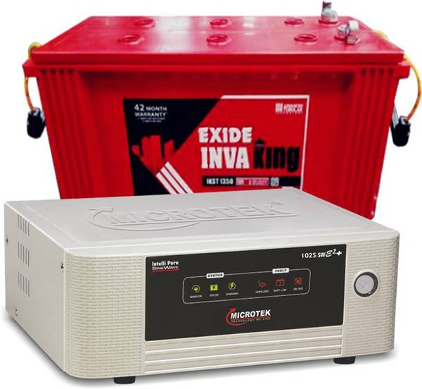 EXIDE IKST 1350 +MICROTEK UPS SW E+ 1050 Tubular Inverter Battery