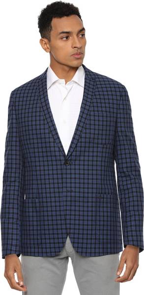 VAN HEUSEN Checkered Single Breasted Formal Men Blazer