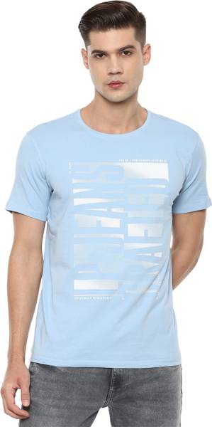 LOUIS PHILIPPE Graphic Print Men Round Neck Blue T-Shirt