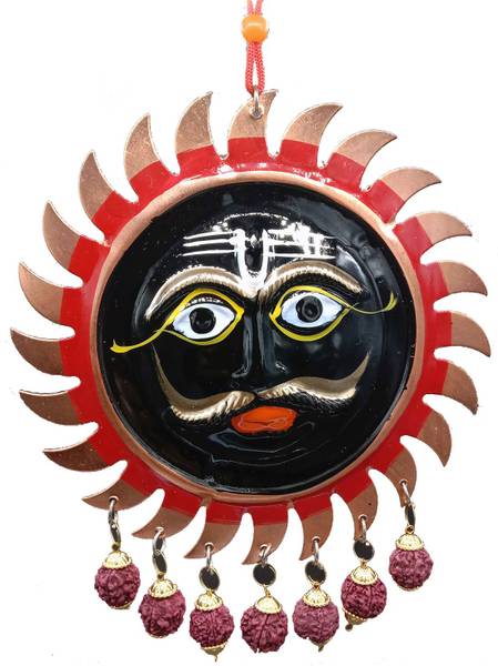 Deshkart SUN GOD Copper for Wall Hanging Room Decoration Decorative Showpiece - 17 cm