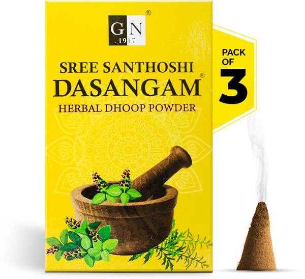 GN 1917 Dasangam Powder - Non Charcoal Herbal Dhoop Powder with Natural Spices (Pack of 3, Each 100g) Woody Dhoop