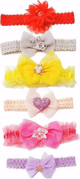 Myra Collection fancy multicolor headband elastic set of 6 Head Band