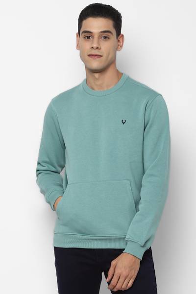 Allen Solly Full Sleeve Solid Men Sweatshirt