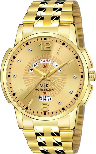 MORRIS KLEIN MK-1008 ORIGINAL GOLD PLATED DAY & DATE FUNCTIONING WATCH ...