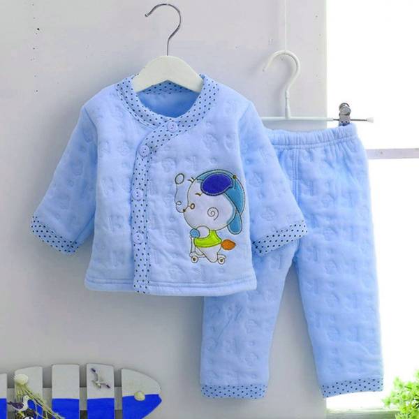 BABY LOOKS Presents New Born Baby Cotton Cartoon Print 2 Piece Suit Keep Baby Warm Cotton Baby Boys Girls Unisex Baby Fleece/Falalen or Flannel Suit I...