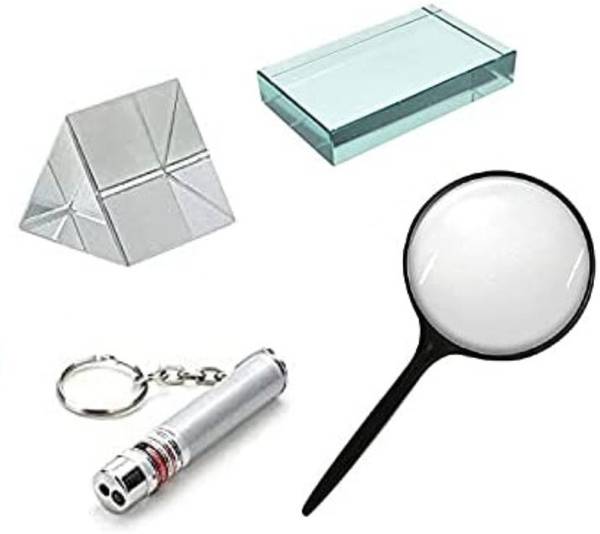 VITSZEE Science Experiment DIY Kit Glass Prism, Glass Slab, Magnifying