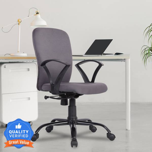 GREEN SOUL Seoul-X Mid Back Ergonomic Chair|Home, Office, WFH|Moulded Foam|Extra Comfort Fabric Office Executive Chair  (Grey, DIY(Do-It-Yourself))