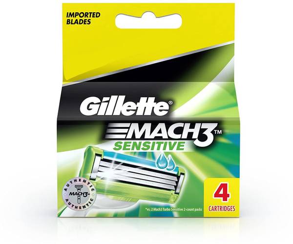 Gillette Mach3 Sensitive Blades - 4 Cartridges
