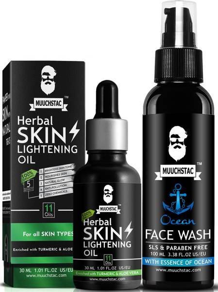 MUUCHSTAC Skin Lightening Oil (30 ml) with Ocean Face Wash