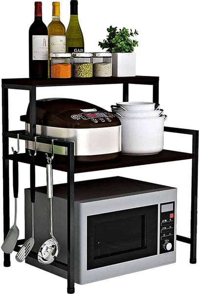 saifix Containers Kitchen Rack Iron Microwave Kitchen Rack, Large Capacity Easy to Clean Durable Design