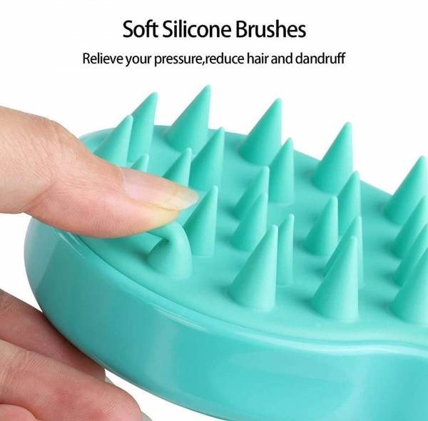 AARADHYAM Designers Hair Brush Scalp Massager Exfoliating Massager Shampoo Brush Combo Soft Silicone Bristles Care and Remove Dandruff Growth Deep Cle...