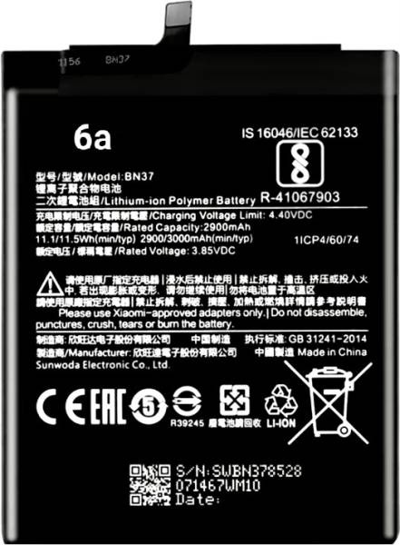 NetTorn Mobile Battery For Xiaomi Redmi 6a/BN37(Premium Quality)