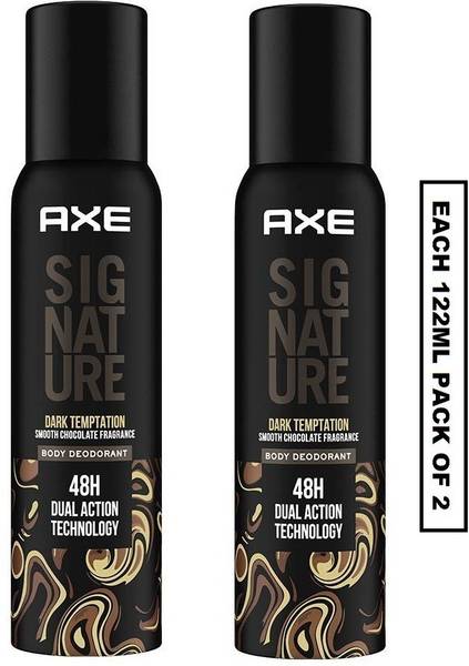 AXE Signature Dark Temptation Smooth Chocolate Fragrance No Gas Deodorant Body Spray Each 122ml (Pack of __2) Body Spray - For Men