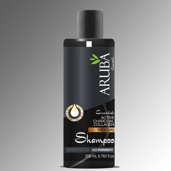 ARUBA Essentials Active Charcoal With Collagen - Detoxifier - Anti Hair Fall - Paraben Free Shampoo Conditioner For Men & Women