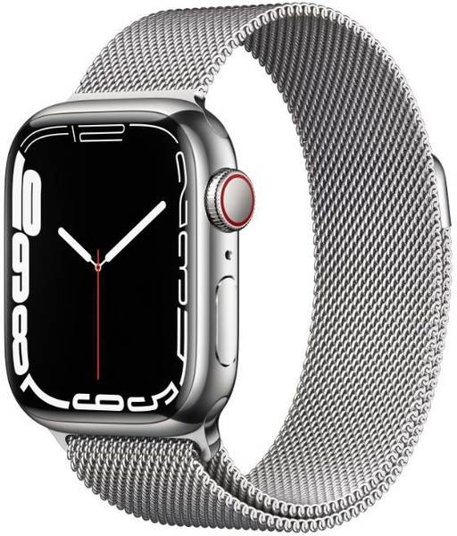 APPLE WatchSeries7(GPS+Cellular-41mm)Silver Stainless Steel Case-Silver Milanese Loop