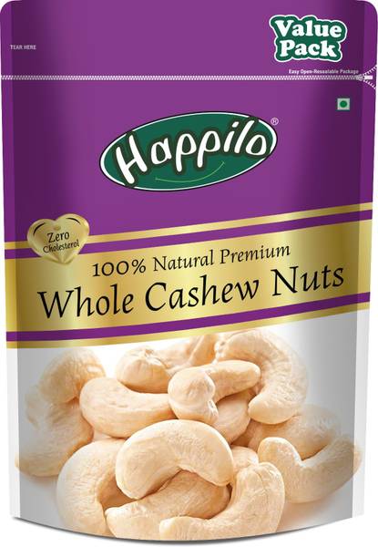 Happilo 100% Natural Premium Whole Cashews 1000g Value Pack Cashews