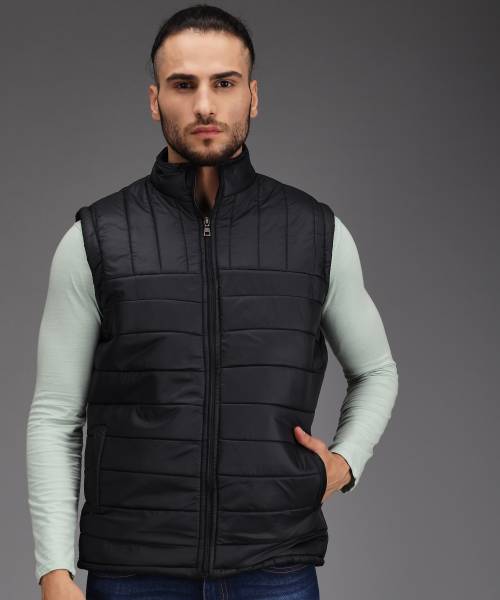 Sleeveless solid men's jacket hot sale