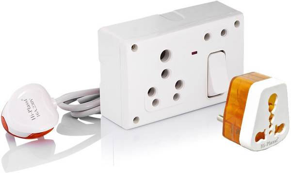 HI-PLASST (2 sockets + 1switch + indicator) 16A Extension Board Multi Outlet Electrical Switch Board for Heavy Appliances with 16 amp Socket, Extensio...