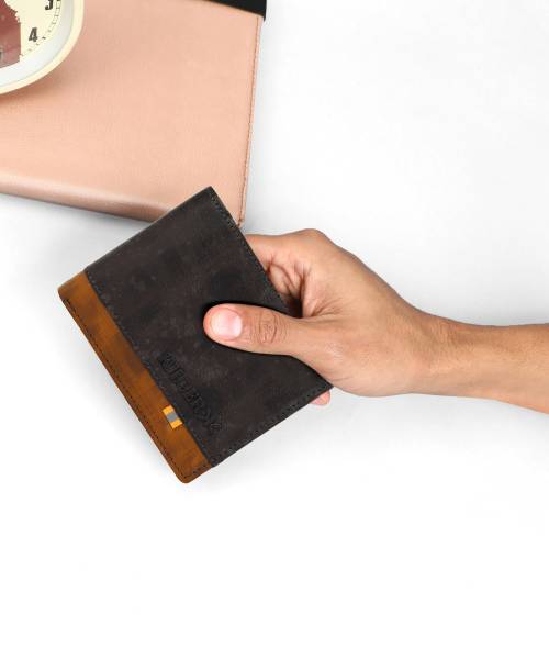 Men Casual Brown Artificial Leather Wallet - Regular Size  (7 Card Slots)