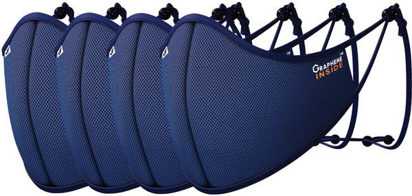 G1 WONDERS Pack Of 4 Antiviral Anti Pollution Graphene Silver Nano Technology Protected Layer Reusable Washable Face Mask Face Mask Washable, Reusable