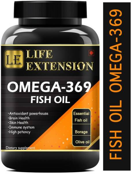 Life Extension Omega 369 Fish Oil 1000mg Capsule for Men & for Women with Omega 3 Pro