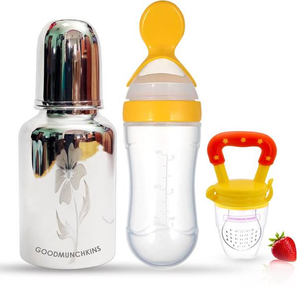Steel feeding bottle online with spoon