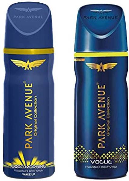 PARK AVENUE 1 Good Morning and 1 Vogue Deodorant Combo for Men (Pack of 2) Deodorant Spray - For Men (300 ml, Pack of 2) Deodorant Spray - For Men