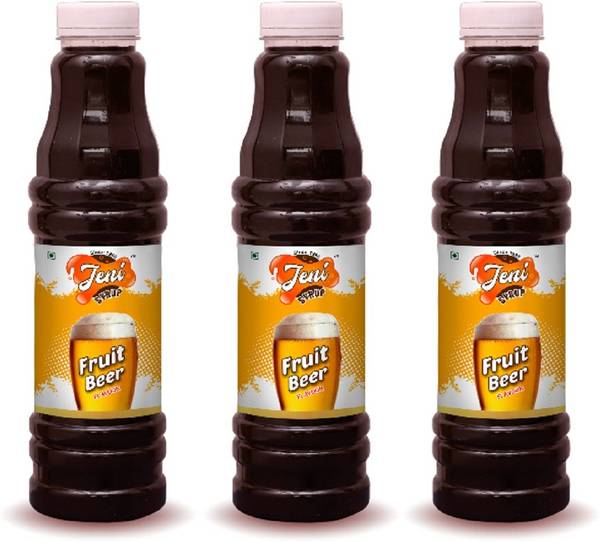 jeni Sharbat & Soda Pack of 3 Flavors - FRUIT BEER /Non-Fruit Sharbats Synthetic Syrup Combo/Gift Pack/Summer Combo [700 ml each] [700 ml, 700 ml, 700...