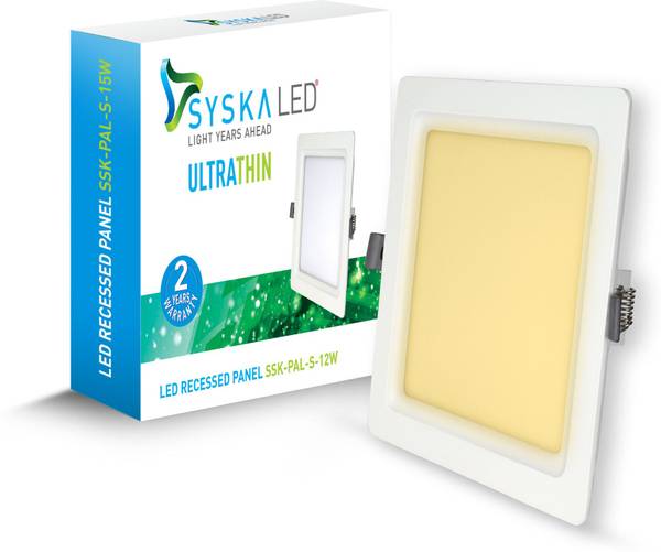 Syska LED Recessed Panel Square 3000K Recessed Ceiling Lamp