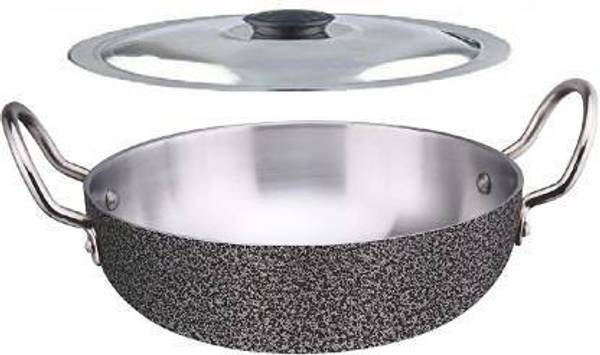 Carnival Aluminium classic model coting kadhai 2.6 ltr with stainless steel lid Kadhai 24 cm diameter with Lid 2.6 L capacity