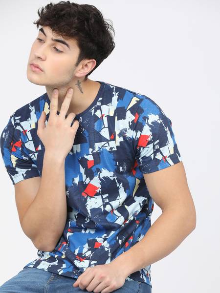 LOCOMOTIVE Printed Men Round Neck Multicolor T-Shirt
