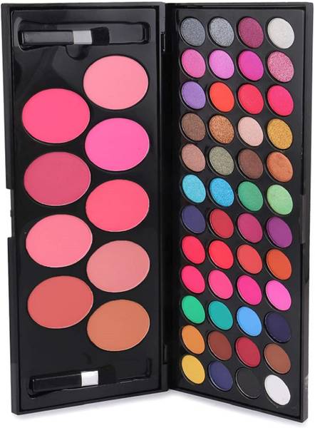 teayason Professional Studio Edtion 48 Colors Shimmery & Matte Miss Eye Shadow EyeShadow Palette with 9 Beauty Blushers Gold Palette 70 g