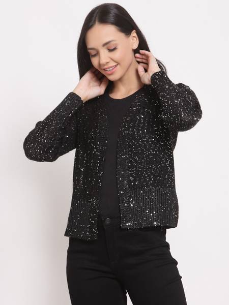 Mode By Red Tape Embellished Casual Women Black Sweater Price