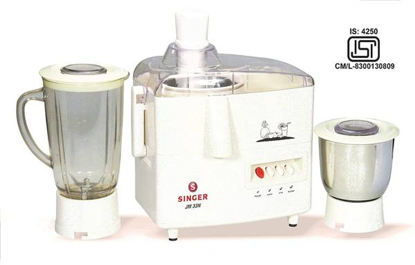 Singer JM 33N ISI Marked 450 Juicer Mixer Grinder (2 Jars, White)
