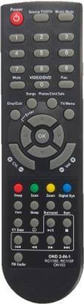Cezo Onida Remote 2 IN 1 ON103 CRT TV Universal Remote Control Compatible For(RC115E-RC115F) CRT TV ONIDA Remote Controller (Black) Onida Remote Contr...