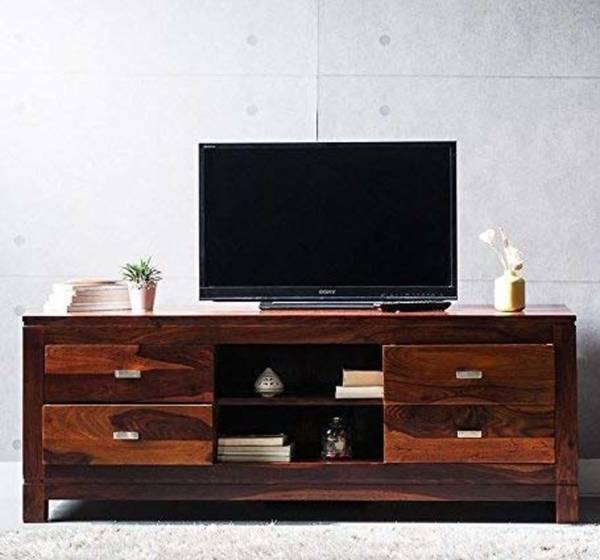 FURNISELAN Solid Sheesham Wood Tv With Storage For Living