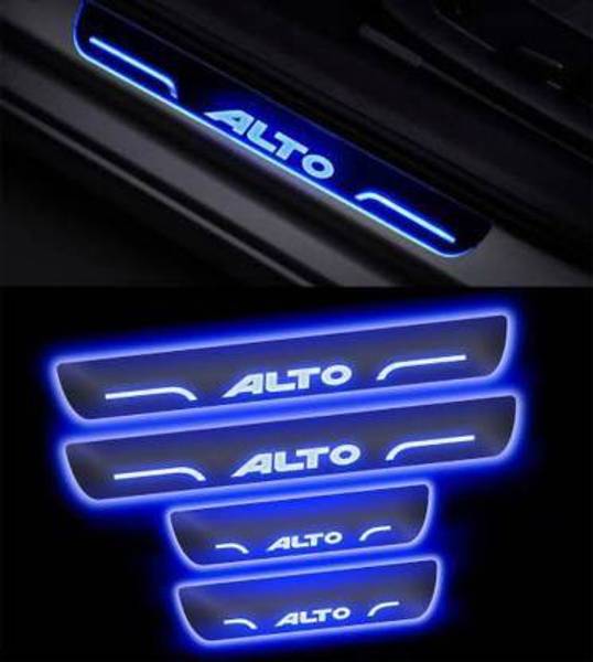 goshop Blue Sill Plate Waterproof Premium Glass Finishing Look Car Door with Mirror Finish Foot Step Sill Plate Maruti Alto(Set of 4PCS, Blue) Car Fan...