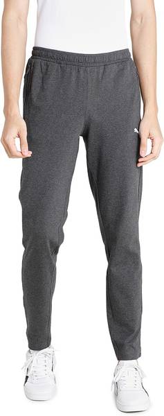 PUMA Zippered Jersey Sweatpants Solid Men Grey Track Pants