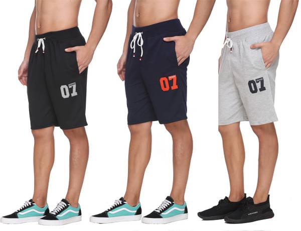 Men Grey, Black, Blue Basic Shorts