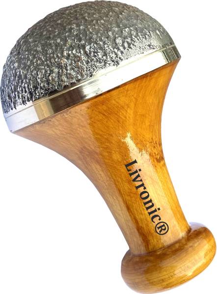Livronic Bronze Kansa Natural Vatki Cup with wooden handle Ayurvedic Detox Foot Massager Relaxation and Deep Cleaning Ancient Indian Technique Ayurved...