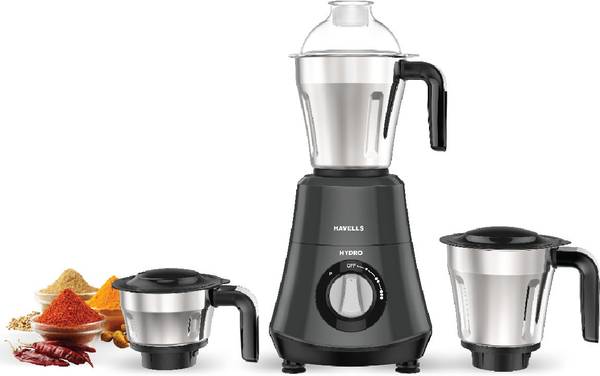 HAVELLS GHFMGDRE075 Hydro750W 750 Mixer Grinder (3 Jars, Black)