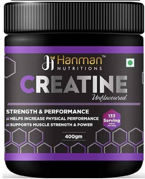 Hanman Nutritions Creatine Monohydrate 400gm (Unflavoured, 400 G, 133 Servings) Creatine