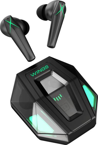 Wings X Fire Gaming TWS with 25 Hrs playtime Bluetooth Gaming Headset Black True Wireless Price History