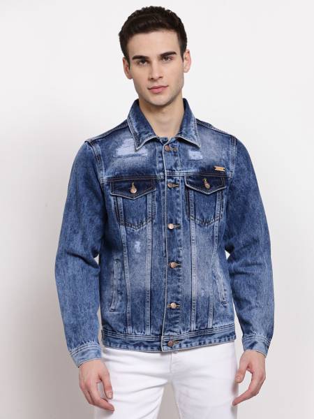 FEVER Full Sleeve Solid Men Denim Jacket