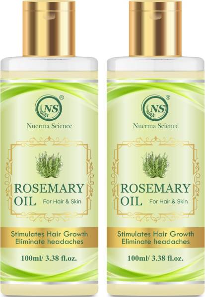 Nuerma Science Rosemary Oil for Anti-Dandruff and Stimulate Hair Growth, Shiner & Heavier, Fuller Hair (Pack of 2, 100 ML Each)