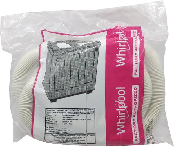 Whirlpool Drain Pipe Original 3 meter length for Washing Machine Outlet Hose