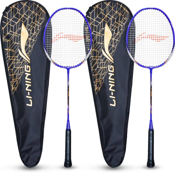 LI-NING XP 999 Badminton Racket Pack of 2 + 2 Full Covers (Blue, Silver) Multicolor Strung Badminton Racquet